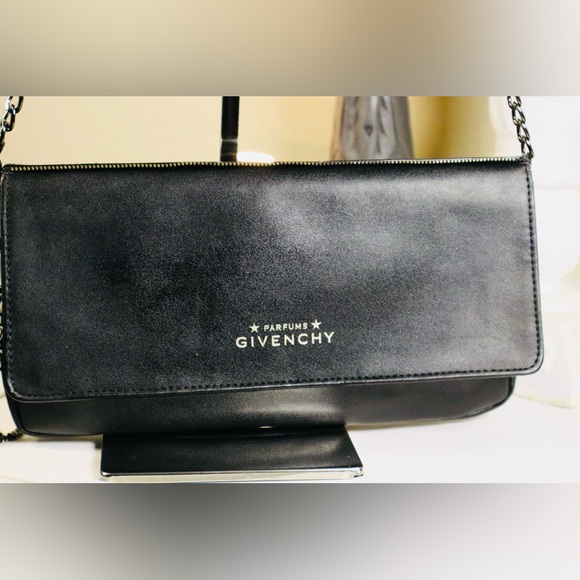 Givenchy Parfums Designer Envelope Style Clutch Makeup Bag Faux Leather Black - Picture 6 of 6